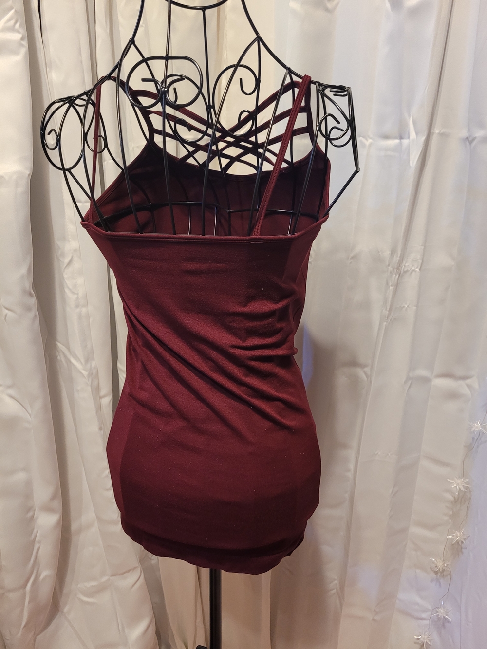 Zenana Outfitters Crisscross Strap Camisole - Burgundy - Picture 3 of 4